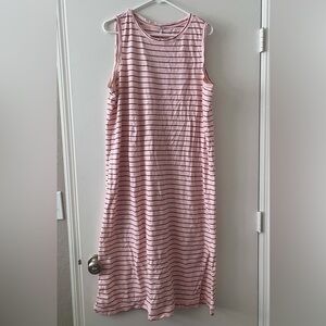 Old Navy Pink and Brown Striped Maxi Dress